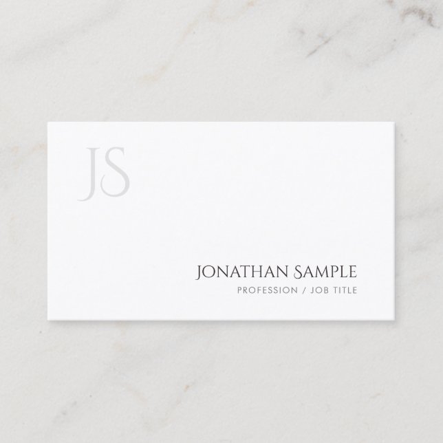 Carte De Visite Monogramme moderne élégant Modèle design simple (Devant)