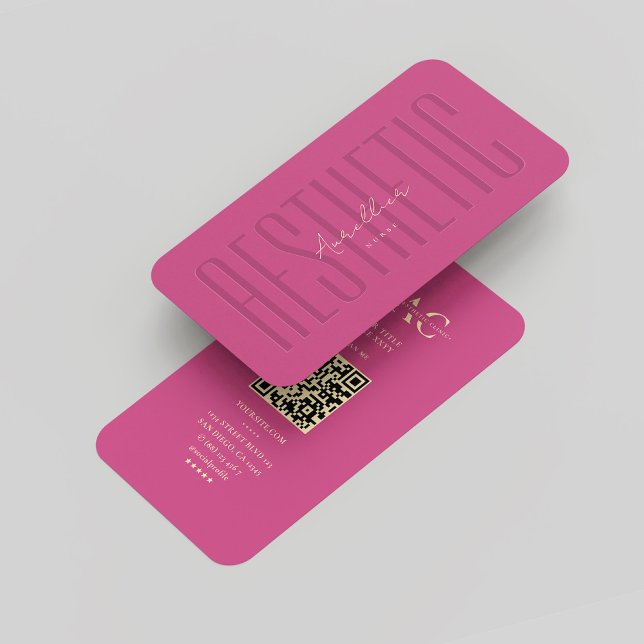 Carte De Visite Monogramme moderne esthétique esthétique Aesthétiq (Modern Monogram Aesthetic Aesthetician Pink Gold Business Card
)
