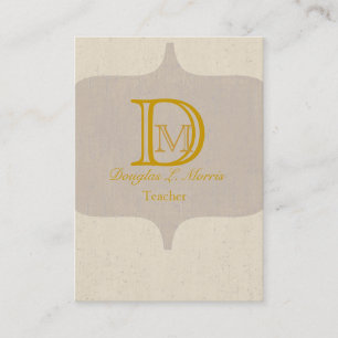 Carte De Visite Monogramme moderne et élégant Vintage