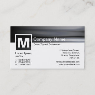 Carte De Visite Monogramme moderne - Flou de mouvement