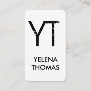 Carte De Visite Monogramme moderne Grunge