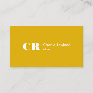 Carte De Visite Monogramme moderne minimaliste tendance moutarde j