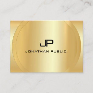 Carte De Visite Monogramme Moderne Modèle Élégant Faux Gold