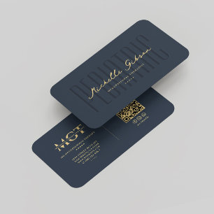 Carte De Visite Monogramme moderne Pediatric Therapist Elegant Blu