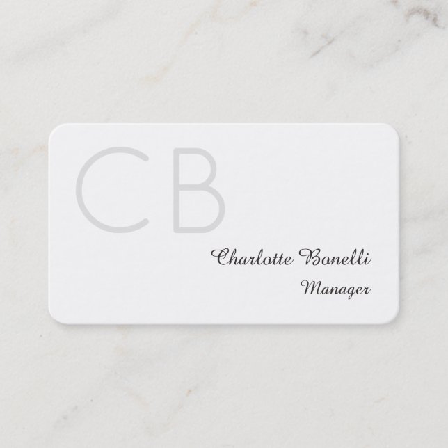Carte De Visite Monogramme moderne professionnel Création minimali (Devant)