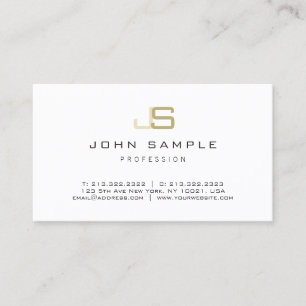 Carte De Visite Monogramme Moderne Professionnel Élégant Simple