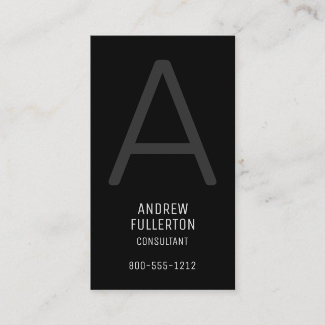 Carte De Visite Monogramme Moderne Professionnel Simple Vertical (Devant)