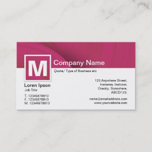 Carte De Visite Monogramme moderne - Roues Abstraites - Crimson