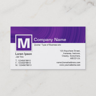 Carte De Visite Monogramme moderne - Roues Abstraites - Violet