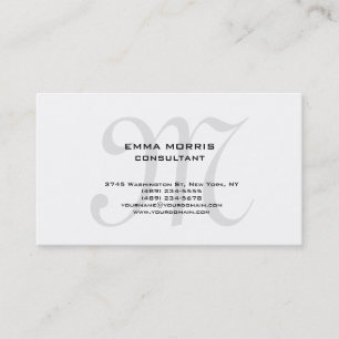 Carte De Visite Monogramme Moderne Simple Minimaliste Ordinaire