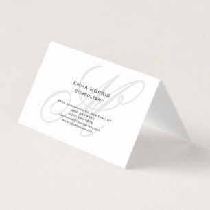 Carte De Visite Monogramme Moderne Simple Minimaliste Uni
