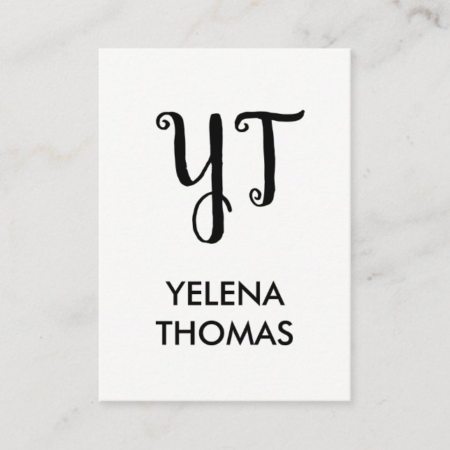 Carte De Visite Monogramme | Monogramme moderne Grunge (Devant)