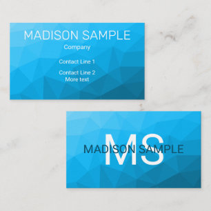 Carte De Visite Monogramme motif de maillage géométrique dégradé c