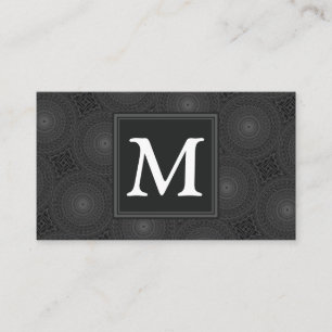 Carte De Visite Monogramme motif des cercles de charbon