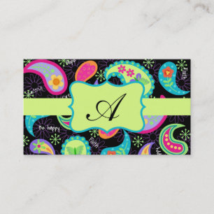 Carte De Visite Monogramme Motif moderne Paisley