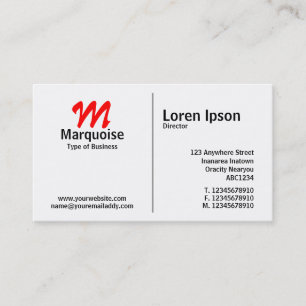 Carte De Visite Monogramme moyen de règle