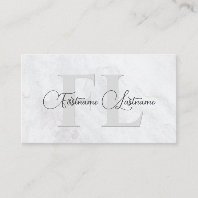 Carte De Visite monogramme naturel de calligraphie de surface en m (Devant)