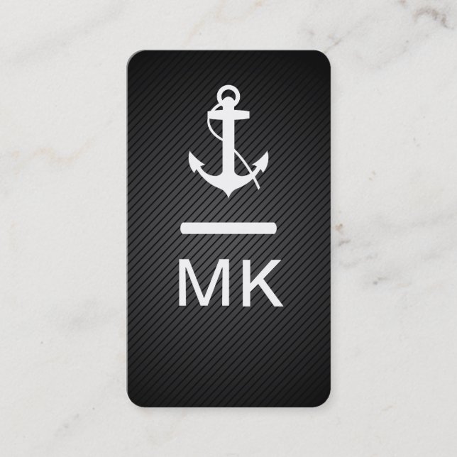 Carte De Visite Monogramme nautique moderne (Devant)