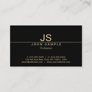 Carte De Visite Monogramme noir créatif professionnel de luxe d'o