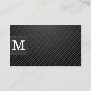 Carte De Visite Monogramme   Noir de fibre de carbone