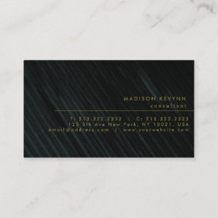 Carte De Visite Monogramme Noir   Élégant minimaliste moderne
