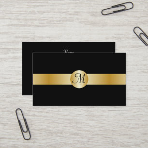 Carte de visite Monogramme Noir Et Or