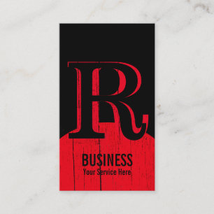 Carte De Visite Monogramme noir et rouge