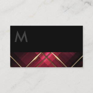 Carte De Visite Monogramme noir   Lignes de compensation Gold   Ba