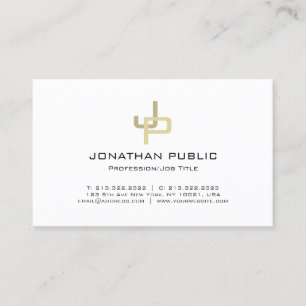 Carte De Visite Monogramme Or Créatif Professionnel Moderne Sleek
