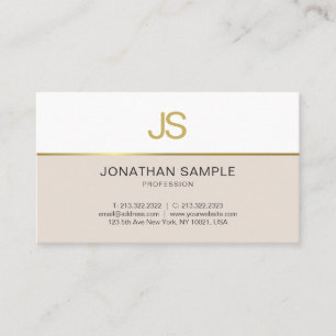 Carte De Visite Monogramme Or Elegant Design professionnel élégant