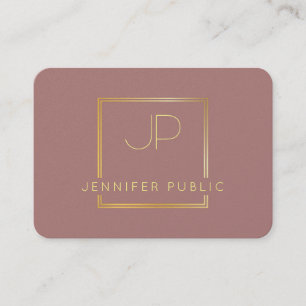 Carte De Visite Monogramme Or Moderne Luxueux Professionnel