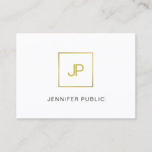 Carte De Visite Monogramme or moderne professionnel Design créatif