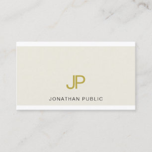 Carte De Visite Monogramme Or tendance Design Moderne Luxe