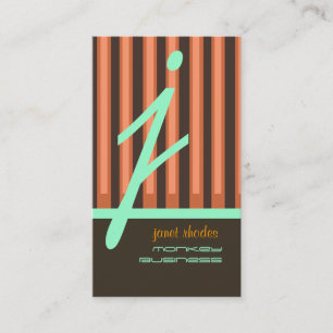 Carte De Visite Monogramme orange/chocolat/rayures de fruits de me