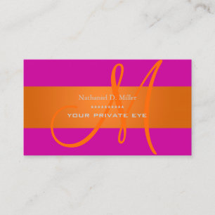 Carte De Visite Monogramme orange dégradé/do-it-yourself couleur a