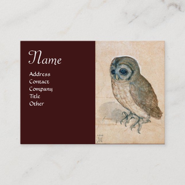 Carte De Visite MONogramme OWL, brun (Devant)