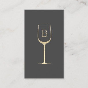 Carte De Visite Monogramme Parties scintillant de sommelier