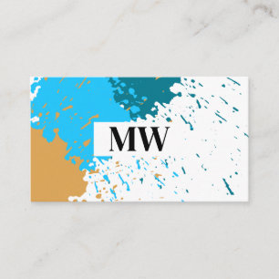 Carte De Visite Monogramme   Peinture créative
