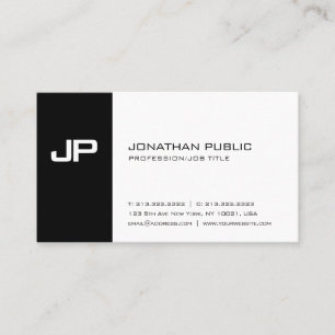 Carte De Visite Monogramme Plain Propre Sophistiqué Moderne Chic
