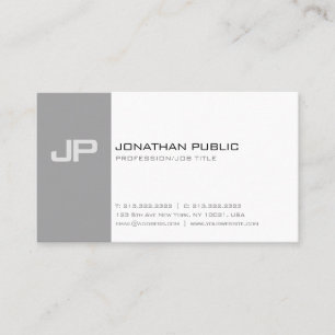 Carte De Visite Monogramme Plain Simple Moderne Sophistiqué
