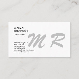 Carte De Visite Monogramme Plain tendance minimaliste moderne