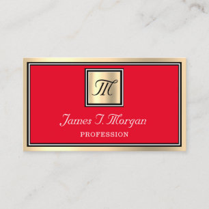 Carte De Visite Monogramme professionnel Brown Rouge VIP encadré G