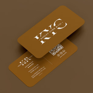 Carte De Visite Monogramme professionnel Chocolat Brown moderne