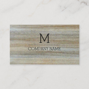 Carte De Visite Monogramme professionnel du grain de bois #3