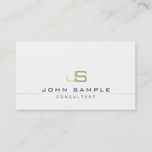 Carte De Visite Monogramme Professionnel Élégant Consultant
