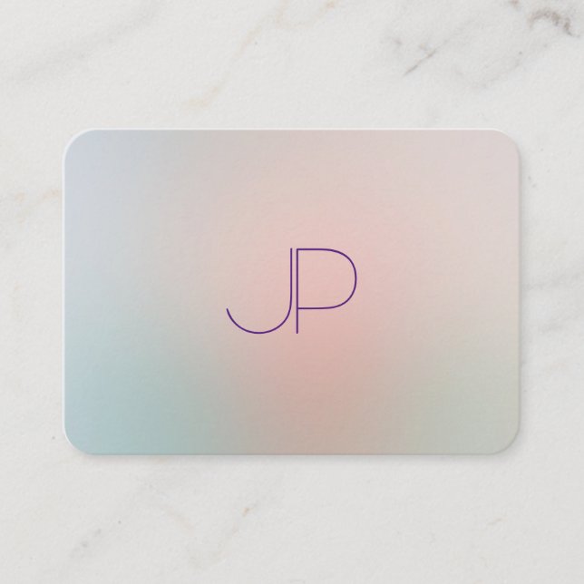 Carte De Visite Monogramme Professionnel Élégant Moderne Pastel Co (Devant)