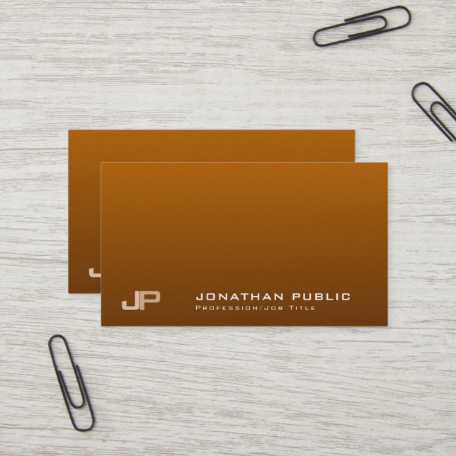 Carte De Visite Monogramme professionnel élégant moderne Pearl lux (Devant/Arrière en situation)