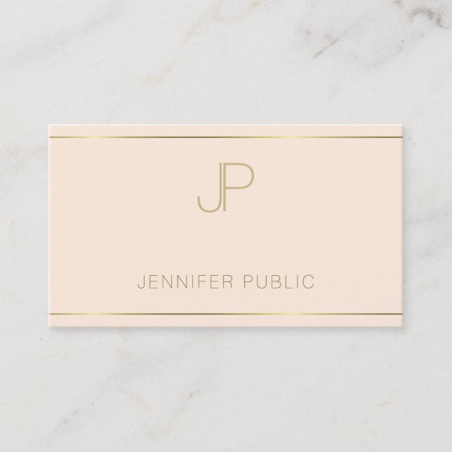 Carte De Visite Monogramme professionnel Élégant moderne Plain Pre (Devant)