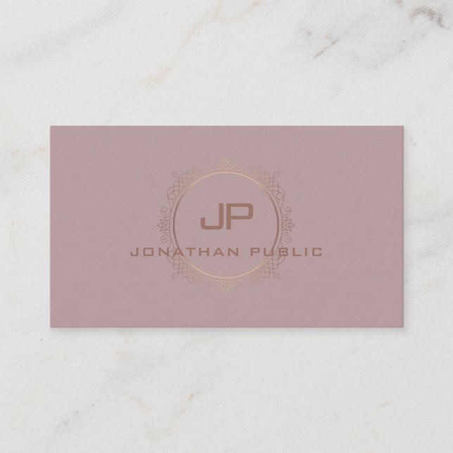 Carte De Visite Monogramme professionnel élégant moderne tendance (Devant)