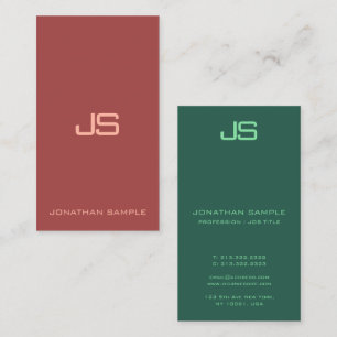 Carte De Visite Monogramme professionnel élégant Vertical Moderne